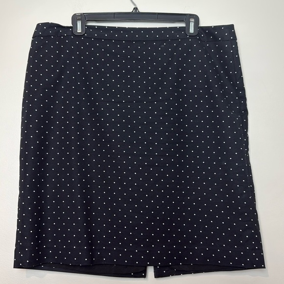 Liz Claiborne Career Black and White Polka Dot Vintage Skirt Size 16 - Picture 1 of 7